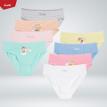Pack of 5 Pcs Girls Breathable Soft Cotton Printed Briefs Underwear From Levin.