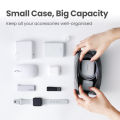 UGREEN Electronics Accessories Organizer Bag, Leather Storage for Wired Headphones Earphone USB Cable Cell Phones PC Digital Accessories.