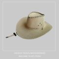 Summer Wide Brim Breathable Men's Sun-Shade Sun Hat Beach Travel Casual Hat Outdoor Knight Cowboy Hat.