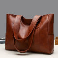 【Authentic leather tactile feel】Women's Bag2023New Versatile Handbag Shoulder Bag Tote Bag Shoulder Simple Big Bag.