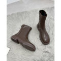 Martin Booties Female2022Autumn New Thin Boots Chelsea Autumn Mid-Calf British Style Retro Skinny Boots. 