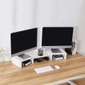 Monitor Stand Riser, Adjustable Screen Stand for Laptop Computer/TV/PC, Upgrade Length Desktop Organizer - Black & White.
