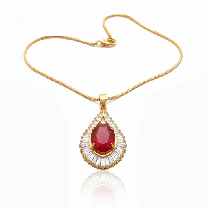 Luxury%20Women%20Jewelry%20Sets%20Rose%20585%20Gold%20Color%20%E2%80%93%20Red%20Stone%20Heart%20Shape%20Bridal%20Jewelry%20Set%20%7C%20Trendy%20Earring%20&%20Pendant%20Set%20for%20Ladies%20%7C%20Shining%20Gold%20Jewelry%20-%20Image%204