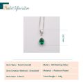 Potiy Pear Simulated Nano Emerald 925 Sterling Silver Pendant Necklace Without Chain For Women Gemstone Statement Necklace Daily. 
