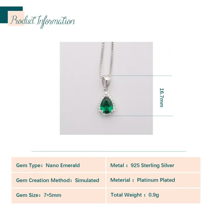 Potiy%20Pear%20Simulated%20Nano%20Emerald%20925%20Sterling%20Silver%20Pendant%20Necklace%20Without%20Chain%20For%20Women%20Gemstone%20Statement%20Necklace%20Daily%20-%20Image%206