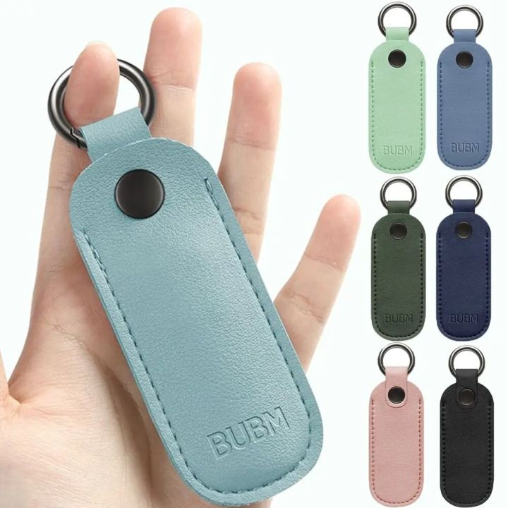 Leather U Disk Pouch Key Ring Holder USB Flash Drive Storage Bag