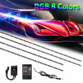 4x RGB LED Strip Under Car Tube Underglow Underbody Neon Light Kit Remote 90*120 Encounter. 