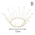 Shiny Pearl Princess Crown Cake Topper Wedding Happy Birthday Hat Cake Decor.