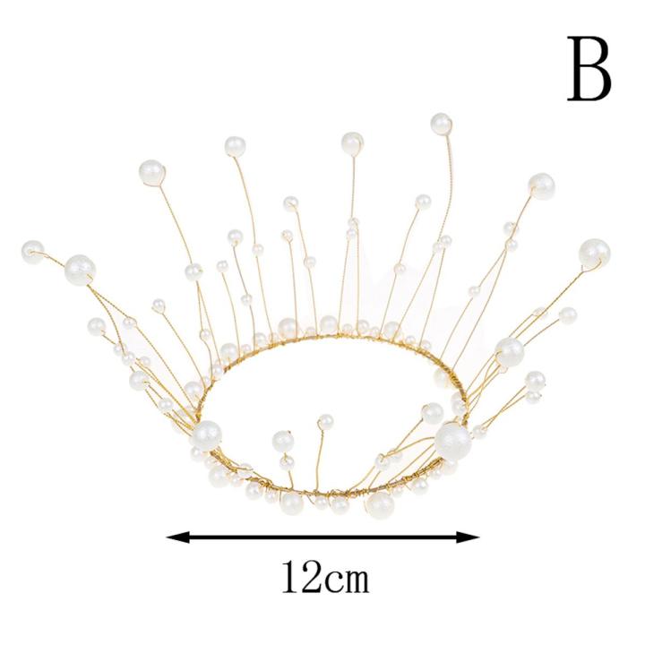 Shiny Pearl Princess Crown Cake Topper Wedding Happy Birthday Hat Cake Decor