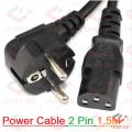 Power Cable 2 Pin 1.5M For Desktop, Laptop, Monitor, Printer. 