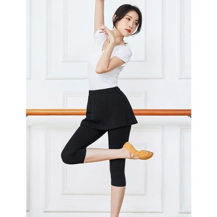 Dance%20Skort%20Women's%20Aerobics%20Body%20Practice%20Pants%20Teacher%20Ballet%20Pants%20Dance%20Pantskirt%20Fake%20Two-Piece%20Modal%20Lycra%20-%20Image%205
