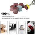 KOGEEK 100PCS 25mm 1" Sander Disc Sanding Disk 100-3000 Grit Paper with 1inch Abrasive Polish Pad Plate + 1/8" Shank Rotary Tool.