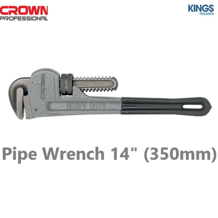 CROWN 14" Pipe Wrench (350mm) Industrial Series, Max. Clamping Dia 50mm ...