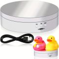 Rotating Display Stand 360-Degree Motorized Spinner Turntable with USB Power Cable for Photography Products and Shows (White). 