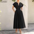 ZANZEA Summer Womens Festival Dress Tunic Sleeveless Ladies V Neck Party Cocktail Dress. 