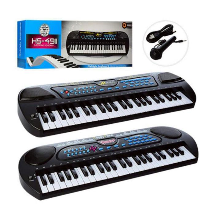 49 Keys Musical Keyboard Piano Toy with Microphone USB System Smooth & Real Tone