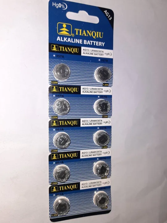 TIANQIU/TOP%20POWER%20AG13/LR44H/357A%20ALKALINE%201.55v%20BUTTON%20CELL%20BATTERY-10%20PCS%20-%20Image%204