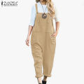 ZANZEA Womens Dungaree Bib Pants Jumpsuit Wide Leg Long Trousers Casual Loose Overalls #15.