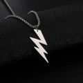 Men Lightning Bolts Pendants Silver Color Stainless Steel Link Chain Fashion Jewelry Chain For Men/Gift for Men/Boys.
