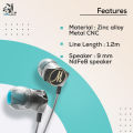 DM7 Zinc Alloy Hifi Super Bass In Ear Earphones - Black - Headphone - Headphone.