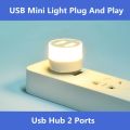 Mini USB Light Plug And Play Usb Gadgets Hub 2Ports Gift ,Small Book Lamps LED Eye Protection Reading Desk Lighting For Computer. 