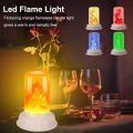 Battery Operated LED Flame Effect Night Lights Flameless Candle Tealights Simulation Flickering Desk Lamp Room Party Bar Decor.