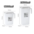 1.8/2.5L Plastic Large Cold Water Pitcher Drink Beverage Dispenser Juice Kettle Handle Storage Tank Jug. 