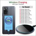 Qi Wireless Charging Receiver Adapter for Xiaomi Redmi Note 9S 10S 11S 9 10 11 12 Pro Plus Wireless Charger USB Type-C Connector.