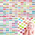 Cartoon 3D Gems Sticker Earrings for Girls 60-360pcs Self-Adhesive Glitter Crystal Stickers Toddler Kids Ear Sticky Jewelry Toys. 