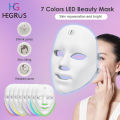 HEGRUS 7 Colors LED Facial Mask Photon Therapy Rejuvenation Anti Acne Removal Care Mask Beauty Instrument Whitening Led Mask Machine. 