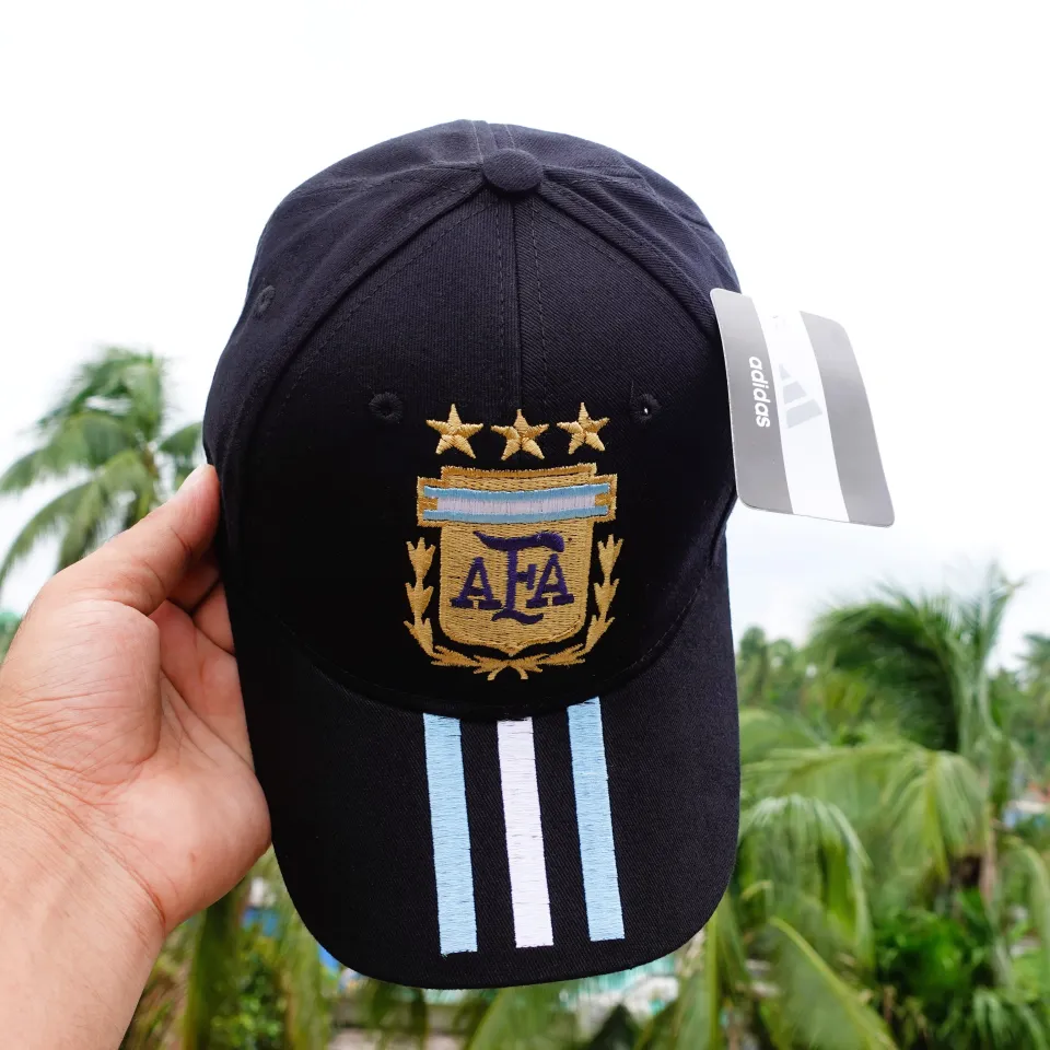 Black Argentina Three Star Embroidered AFA Logo 3 Stripe Cap Daraz .bd