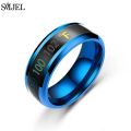 Fashion Smart Ring Multifunctional Temperature Sensitive Rings Titanium Steel Couple Jewelry Fingertip Temperature Sensor Ring.