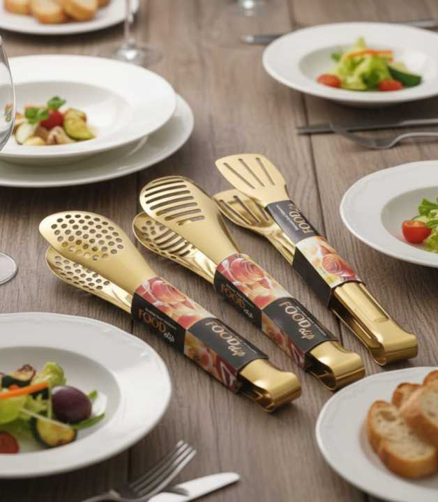 3 PC Kitchen Food Stainless Steel Tool Heat Bread Salad BBQ Cooking Serving Utensil Bead Clip Clamp Meat Barbecue Tools Buffet