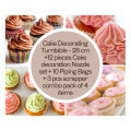 Cake Decorating Turntable - 28 cm +12 pieces Cake decoration Nozzle set + 10 Piping Bags + 3 pcs scrapper combo pack of 4 items. 