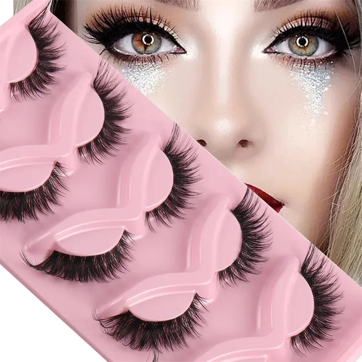 5%20Pairs%203D%20Cat%20Eye%20Lashes%20Fox%20Eye%20Fluffy%20Soft%20Natural%20Mink%20False%20Eyelashes%20Faux%20Makeup%20Eyelash%20Manga%20Lashes%20-%20Image%202