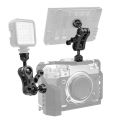 Double 1/4 Ball Head Adapter Magic Arm Crab Clamp 3/8 Mount Light Field Monitor Camera Stand Bracket. 