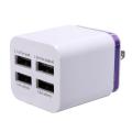 4 USB Home Wall Power Charger Adapter For iphone Samsung ipod S3 S4 Purple. 