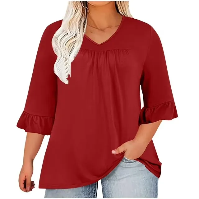Fashionably%20Comforting:%20Women%E2%80%99s%20Plus%20Size%20Ruffle%20T-Shirt%20for%20All%20Occasions%20-%20Image%206