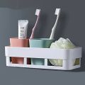 Wall Hanging Bathroom Shelves Storage Shelf Rack Plastic Bathroom Holder Cosmetics Organizer(No Driling).