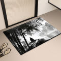 New Chinese style bathroom mat, diatom mud, absorbent carpet, national style, bamboo, toilet door mat, washstand, foot mat. 