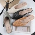 Heli Shark Women's Summer Pointed Toe Half Slippers New Fashion Solid Color Outerwear Casual Baotou Slip-On Flat Women's Shoes. 