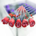 Soap Soap Rose Fragrant 3-colours Single Artificial Flower Gradient Mother's Day Bouquet for Home Decor Gift for Her Celebration Accessory Romantic Gesture Wedding Decoration.