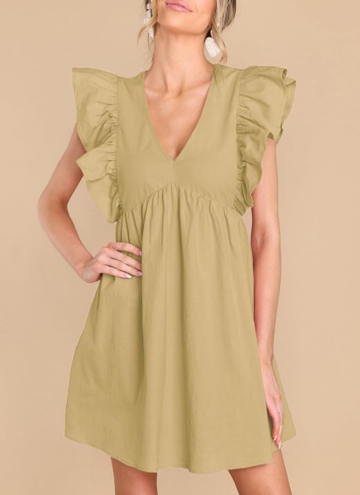 Women's%20Stylish%20Cotton%20Soft%20Summer%20Dress%20with%20Ruffle%20Trim%20and%20Flattering%20V-Neck%20-%20Image%207