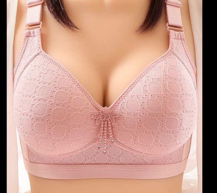 Wireless%20Padded%20Push%20Up%20Grid%20Bra%20Brassiere%20Underwear%20-%20Image%205