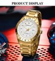 CRRJU 5003 Mens Gold Stainless Steel Watches Luxury Quartz Wrist Watch Men Business Casual Watch relogio masculinon.