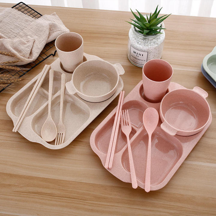 6Pcs/set%20Wheat%20Straw%20Dinnerware%20Students%20Household%20Set%20Biodegradable%20Plastic%20Unbreakable%20Dinnerware%20Tableware%20Plates%20for%20Children%20-%20Image%206
