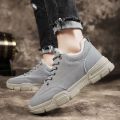 2022Winter Worker Boot Men's Low-Top Casual Warm with Velvet Thick Cotton Shoes Mid-Top Tide All-Matching Snow Boots Ankle Boots. 