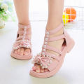 Girls Sandals Summer Fashion Princess Shoes Summer 2023 New Styles for Medium and Big Kids Exposed Little Girls Student Roman Shoes. 
