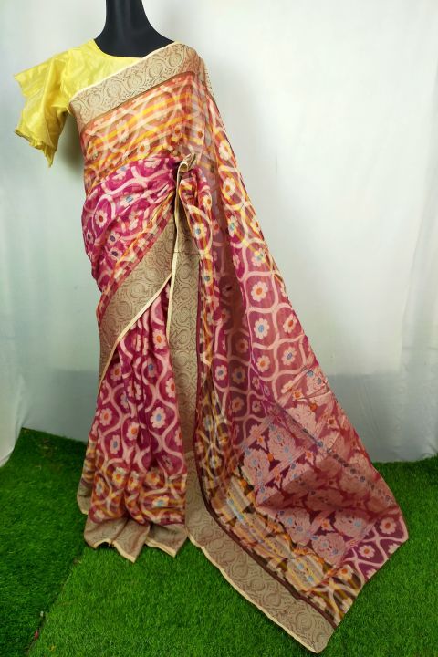 BLOUSON COTTON HALF DERPAR JAMDANI SAREE