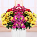 Wedding Garden Deor 10 Heads Stems Artificial silk Flowers Pansy Bunch Home.
